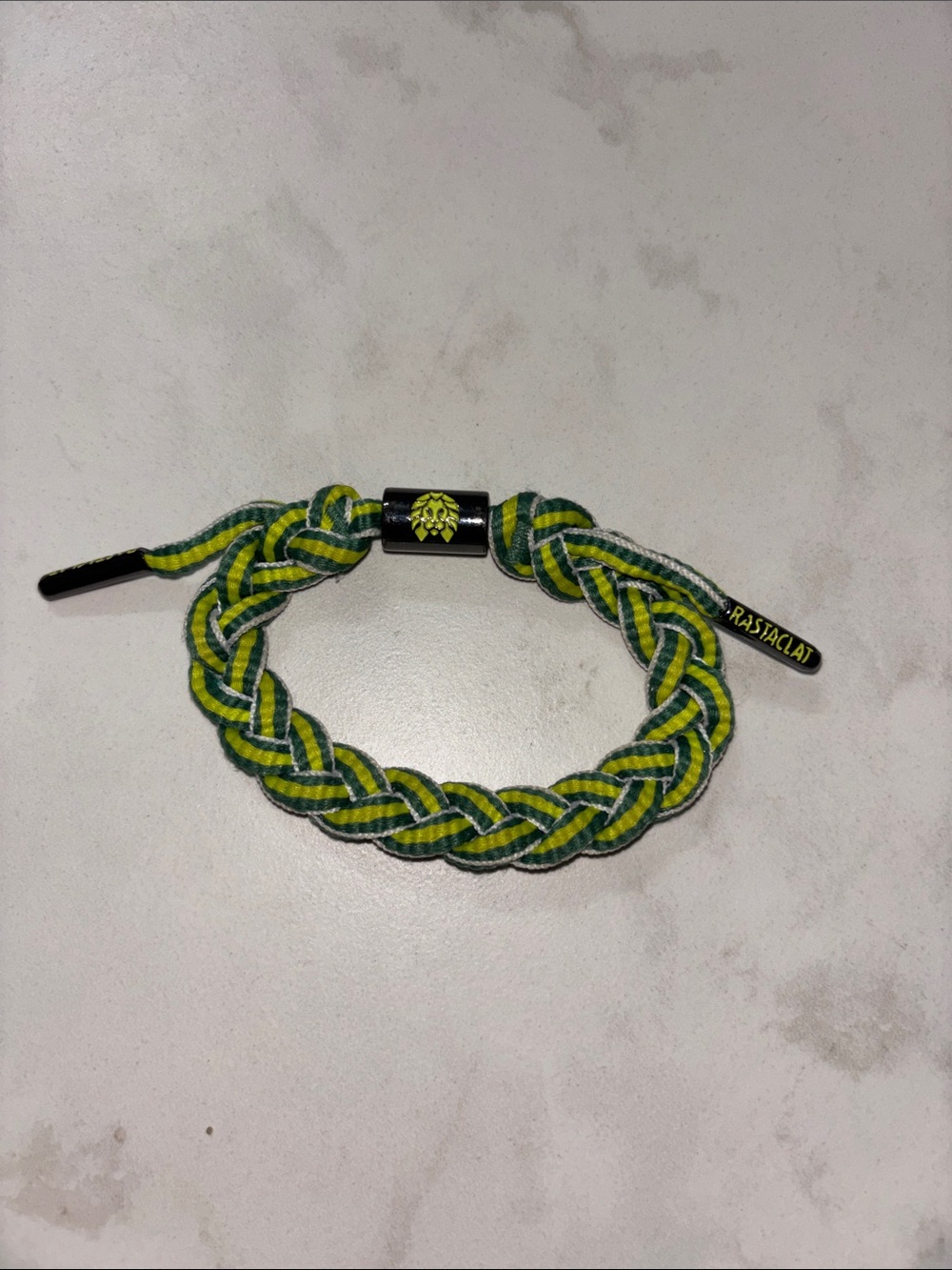Rastaclat Green & Yellow Braided Wrist Bracelet